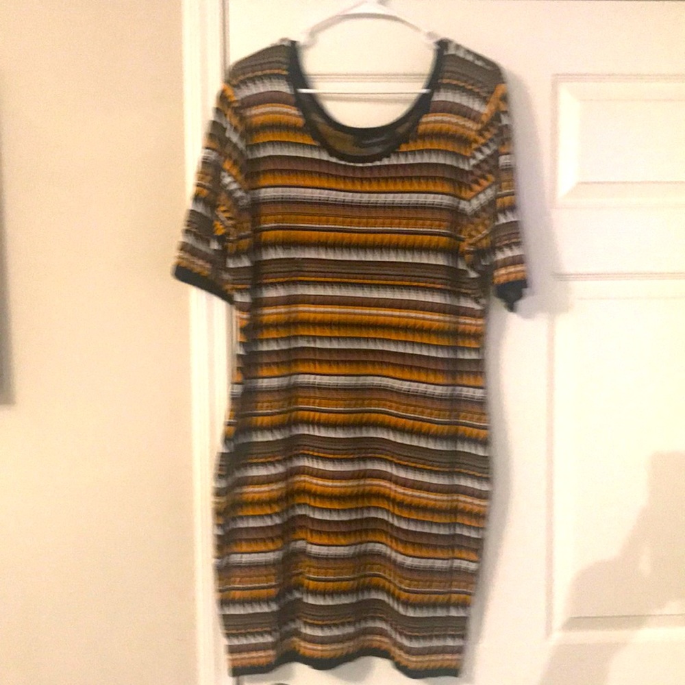 Ashley Stewart Black and Gold Mini Dress— size 18/20